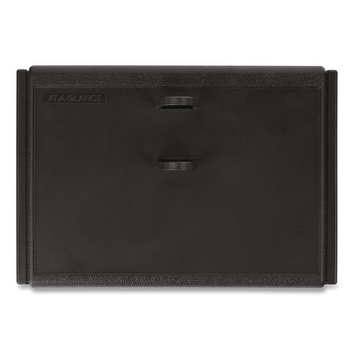 AT-A-GLANCE Desk Calendar Base for Loose-Leaf Refill, 2 Rings, 3" x 3.75", Black