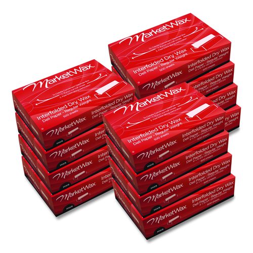 Bagcraft MarketWax Interfolded Dry Wax Deli Paper, 10.75 x 8, White, 500/Box, 12 Boxes/Carton