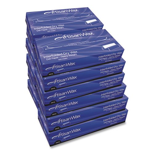 Bagcraft ArtisanWax Interfolded Dry Wax Deli Paper, 10" x 10.75", White, 500/Box, 12 Boxes/Carton