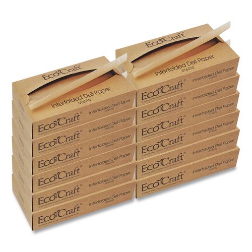 Bagcraft EcoCraft Interfolded Soy Wax Deli Sheets, 10 x 10.75, 500 Sheets/Box, 12 Boxes/Carton