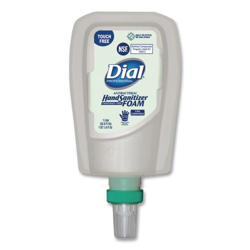 Dial Professional Antibacterial Foaming Hand Sanitizer Refill for FIT Touch Free Dispenser, 1 L Bottle, Fragrance-Free