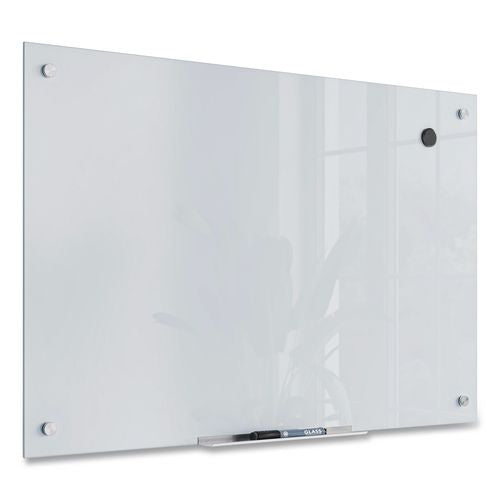 U Brands Magnetic Glass Dry Erase Board Value Pack, 36" x 24" (Actual Size: 35" x 23"), Frosted White Surface