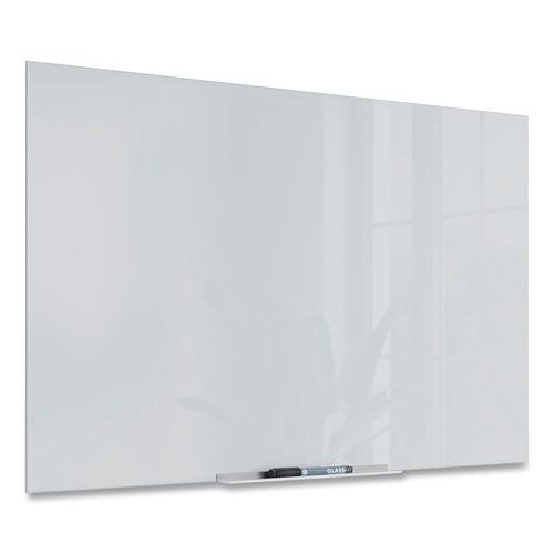 U Brands Floating Glass Dry Erase Board, 36" x 24" (Actual Size: 35" x 23"), White Surface