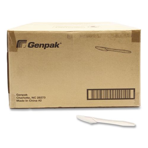 Genpak Harvest Fiber Knife, Lightweight, Plastic, White, 1,000/Carton