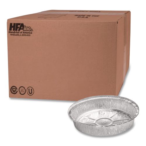 HFA Round Aluminum Container, 24 oz, 7" Diameter, Silver, 500/Carton