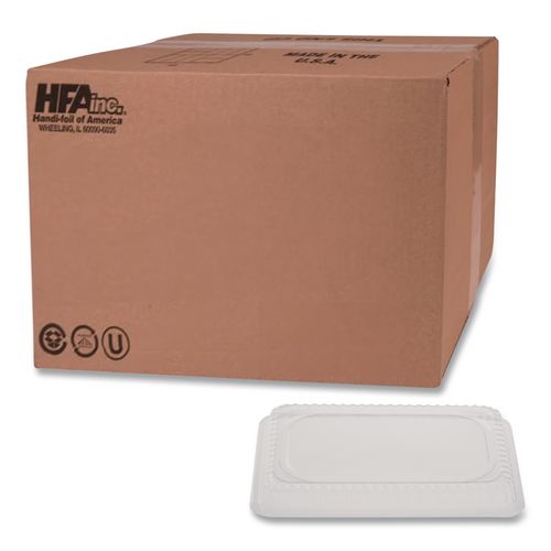 HFA Plastic Dome Lid, Rectangle, Fits 1 lb Oblong Pan 2060, Clear, 500/Carton