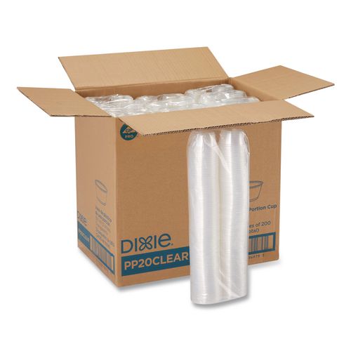 Dixie Plastic Souffle/Portion Cups, 2 oz, Clear, 200/Sleeve, 12 Sleeves/Carton