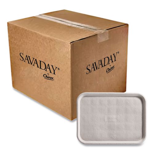 Chinet Savaday Molded Fiber Flat Food Tray, 16 x 12, White, Paper, 200/Carton