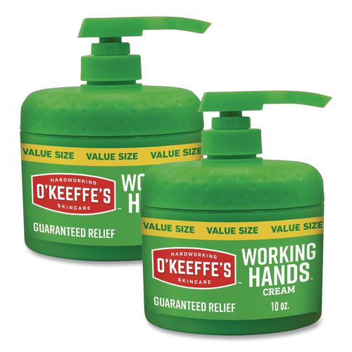 O'Keeffe's Working Hands Hand Cream, 10 oz Pump Bottle, Unscented, 2/Carton