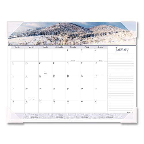 AT-A-GLANCE Landscape Panoramic Desk Pad, Landscapes Photography, 22 x 17, White Sheets, Clear Corners, 12-Month (Jan to Dec): 2026