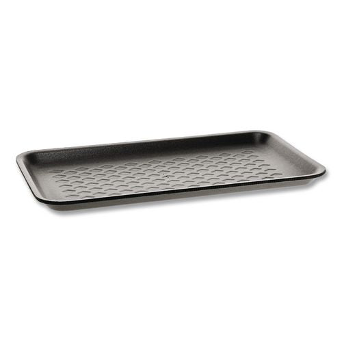 Pactiv Evergreen Supermarket Tray, #10S, 10.9 x 5.9 x 0.7, Black, Foam, 500/Carton
