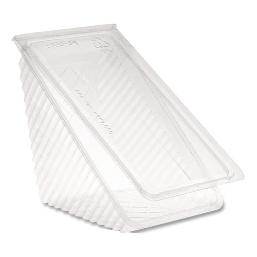Pactiv Evergreen Plastic Hinged Lid Sandwich Container, 3.25 x 6.5 x 3, Clear, 85/Pack, 3 Packs/Carton