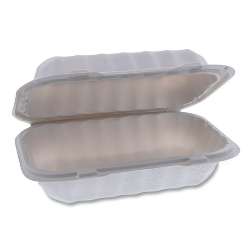 Pactiv Evergreen EarthChoice SmartLock Microwavable MFPP Hinged Lid Container, 9 x 6 x 3, White, Plastic, 270/Carton
