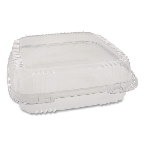Pactiv Evergreen ClearView SmartLock Hinged Lid Container, 9.22 x 8.88 x 2.91, Clear, Plastic, 200/Carton