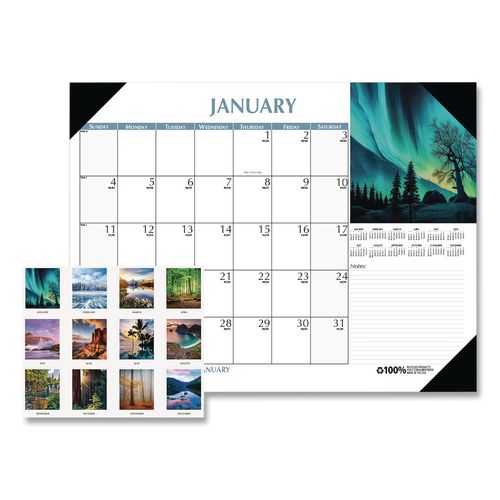 House of Doolittle Earthscapes Scenic Desk Pad Calendar, Scenic Photos, 18.5 x 13, White Sheets, Black Binding/Corners,12-Month (Jan-Dec): 2026