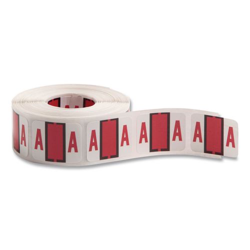Smead A-Z Color-Coded End Tab Filing Labels, A, 1 x 1.25, White, 500/Roll