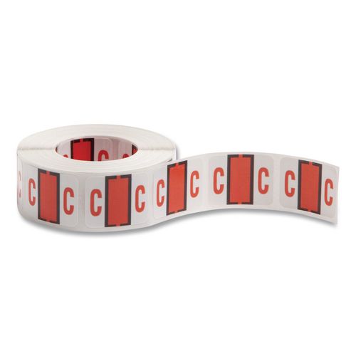 Smead A-Z Color-Coded End Tab Filing Labels, C, 1 x 1.25, White, 500/Roll