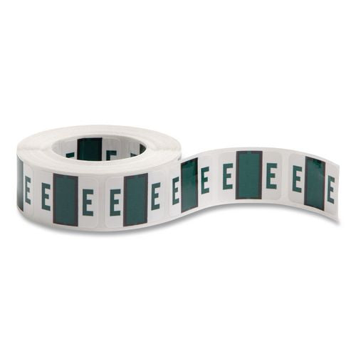 Smead A-Z Color-Coded End Tab Filing Labels, E, 1 x 1.25, White, 500/Roll