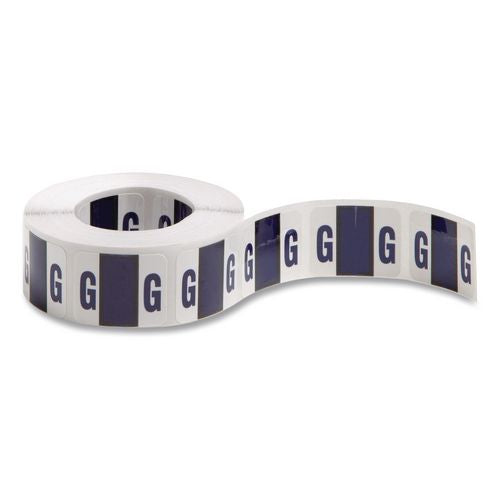 Smead A-Z Color-Coded End Tab Filing Labels, G, 1 x 1.25, White, 500/Roll