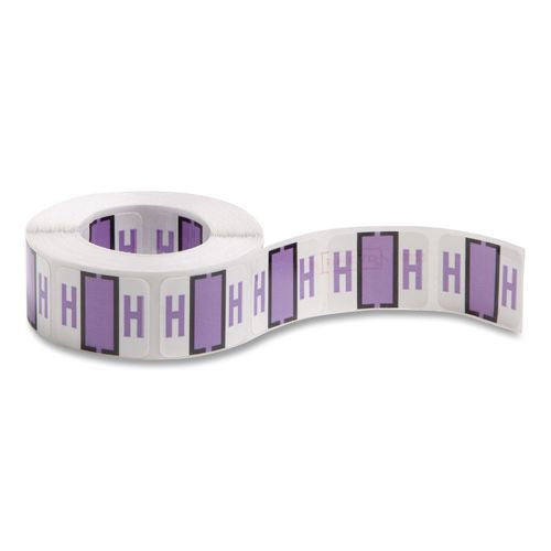 Smead A-Z Color-Coded End Tab Filing Labels, H, 1 x 1.25, White, 500/Roll