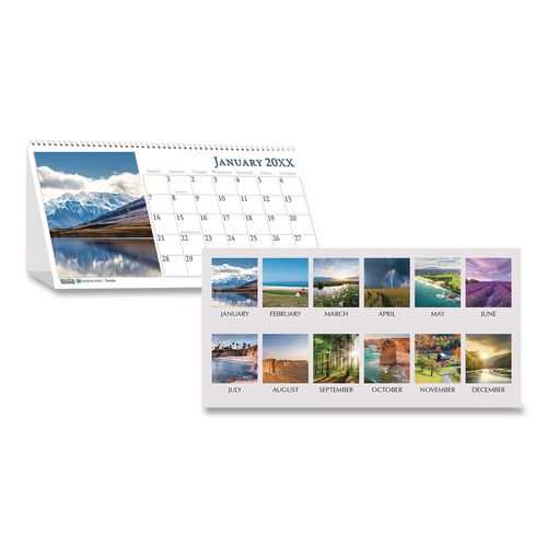 House of Doolittle Earthscapes Recycled Desk Tent Monthly Calendar, Scenic Photography, 8.5 x 4.5, White Sheets, 12-Month (Jan to Dec): 2026