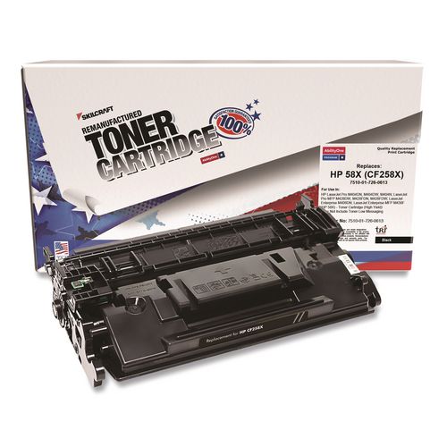 AbilityOne 7510017260613 Remanufactured CF258X (58X) High-Yield Toner, 10,000 Page-Yield, Black