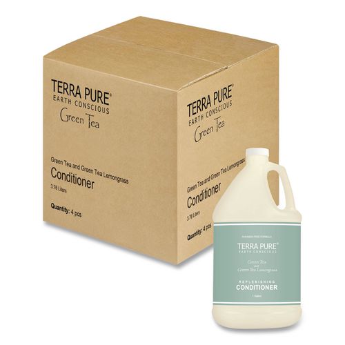 Diversified Hospitality Solutions Terra Pure Conditioner Gallon, Green Tea Lemongrass Scent, 1 gal Bottle, 4/Carton