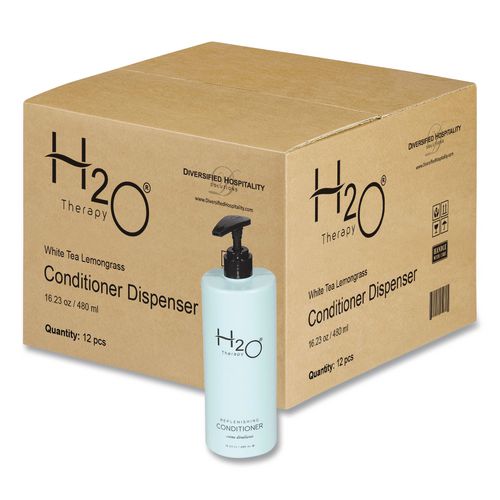 Diversified Hospitality Solutions H2O Therapy Conditioner Air Pump, White Tea and Lemongrass Scent, 16.23 oz Bottle, 12/Carton