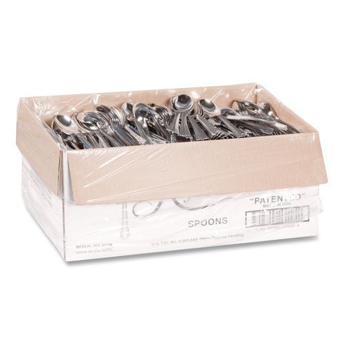 WNA Heavyweight Plastic Spoons, Reflections Design, Silver, 600/Carton