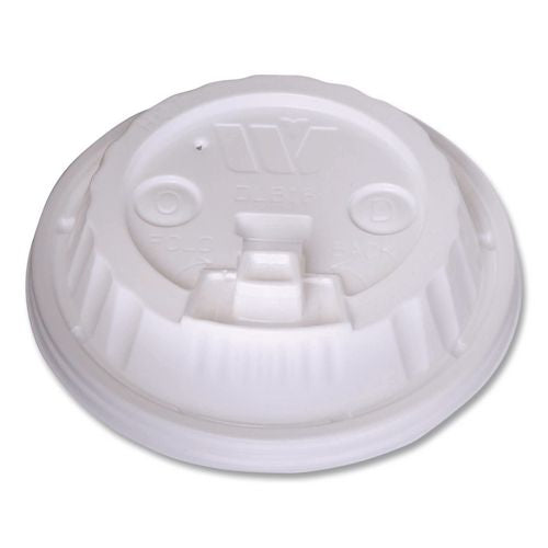 WinCup Plastic Lids for Foam Cups and Bowls, Dome, Fits 12 oz to 24 oz Hot Cups, White, 1,000/Carton