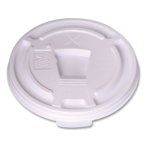 WinCup Plastic Lids for Foam Cups and Bowls, Drink-Thru, Fits 10 oz Hot Cups, White, 1,000/Carton