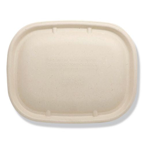 World Centric Fiber Lids for Fiber Containers, 8.9 x 6.9 x 0.4, Natural, Paper, 400/Carton