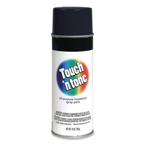 Rust-Oleum Touch'n Tone Spray Paint, Flat Black, 10 oz Aerosol Can, 6/Carton