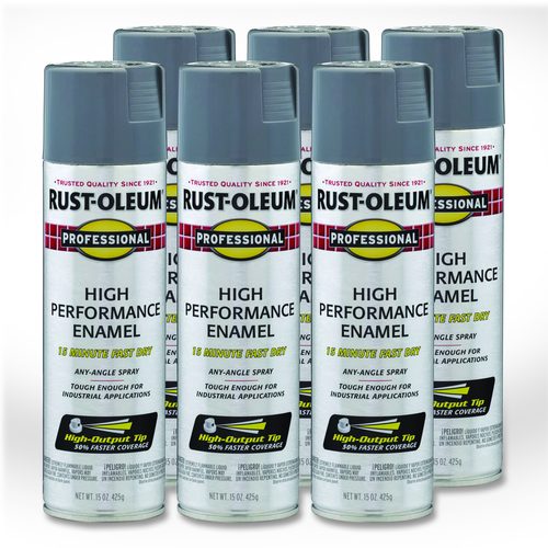 Rust-Oleum Professional Spray Paint, Gloss Dark Machine Gray, 15 oz Aerosol Can, 6/Carton