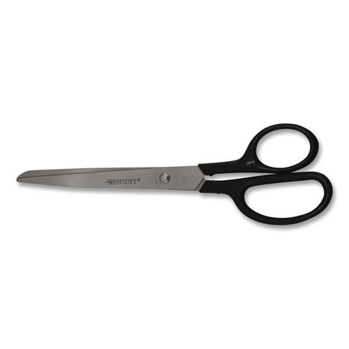 Westcott Straight Contract Scissors, 8" Long, 3" Cut Length, Straight Black Handle