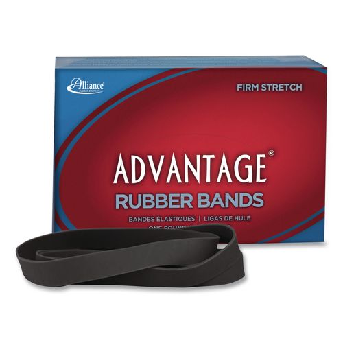 Alliance Advantage Classic Black Rubber Bands, Size 107, 0.06" Gauge, 1 lb Box, 40/Box