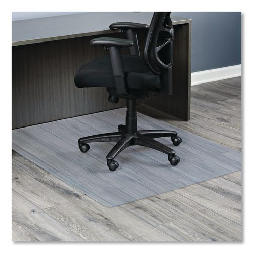 Alera Non-Studded Chair Mat for Hard Floors, Rectangular, Straight Edges, 46" x 60", Clear