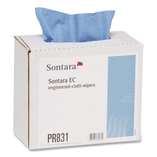 HOSPECO Sontara EC Wipers, 16.5 x 9, Blue, Interfold Dispenser Box, 100 Wipers/Box, 8 Boxes/Carton