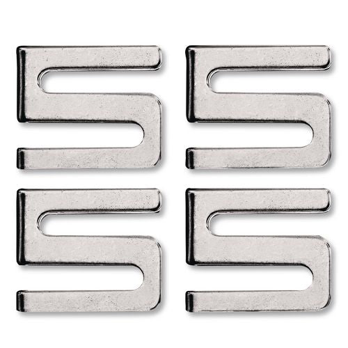 Alera Wire Shelving S Hooks, Metal, Silver, 4 Hooks/Pack