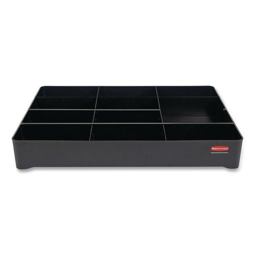 Rubbermaid Commercial Amenity Organizer for all Rubbermaid Commercial Full Size and Compact Housekeeping Carts, 11 Sections, 18.75 x 3.62, Black