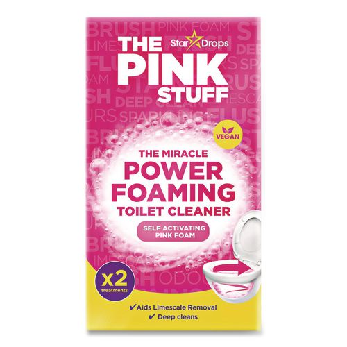 The Pink Stuff Miracle Power Foaming Toilet Cleaner, Fruity Scent, 3.5 oz Packet, 2 Packets/Box