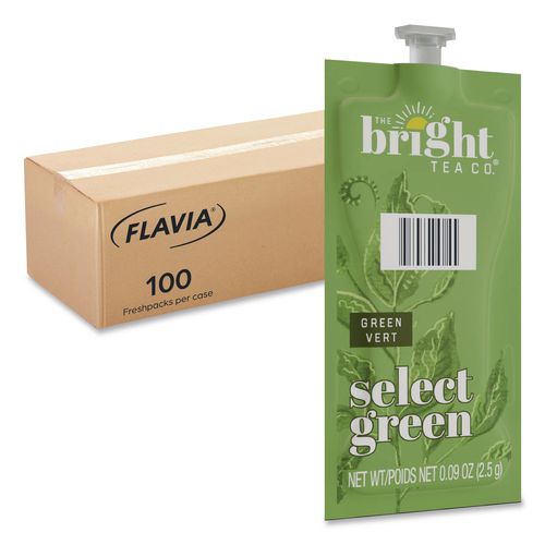 FLAVIA The Bright Tea Co. Select Green Tea Freshpack, 100/Carton