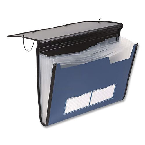 Pendaflex Professional Expanding Organizer, 7 Sections, Elastic Cord Closure, 1/6-Cut Tabs, Letter Size, Blue