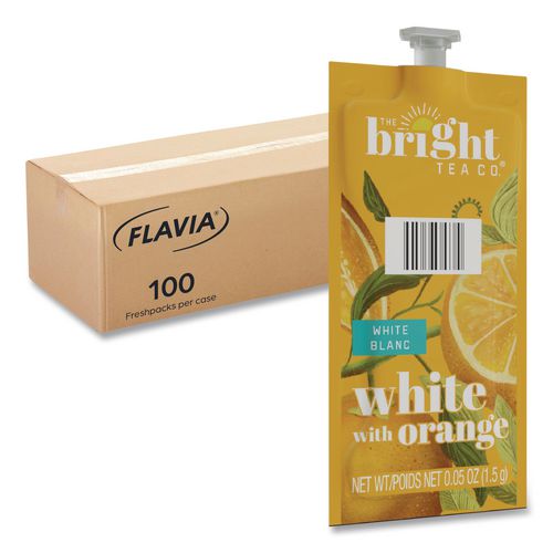 FLAVIA The Bright Tea Co. White with Orange Tea Freshpack, 100/Carton