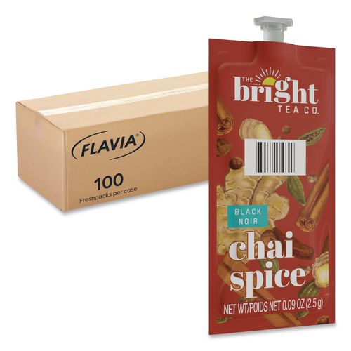 FLAVIA The Bright Tea Co. Chai Spice Black Tea Freshpack, 100/Carton