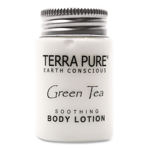 Diversified Hospitality Solutions Terra Pure Body Lotion Jam Jar, 1 oz Jar, Green Tea and Lemongrass Scent, 300/Carton