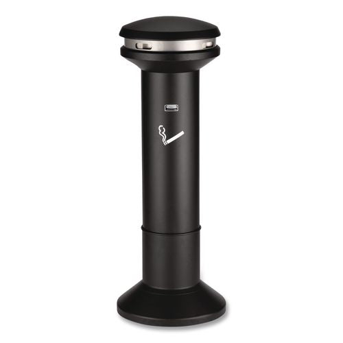 Rubbermaid Commercial Infinity Ultra-High Capacity Smoking Receptacle, 6.7 gal, 15.5 dia x 41.5h, Black