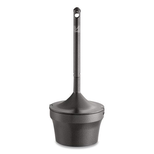 Rubbermaid Commercial Aladdin Smokers' Station, Round, Steel, 4.5 gal, 16 dia x 38.75, Charcoal