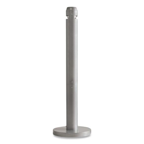 Rubbermaid Commercial Smoker's Pole, Round, Steel, 0.9 gal, 4 dia x 41h, Silver