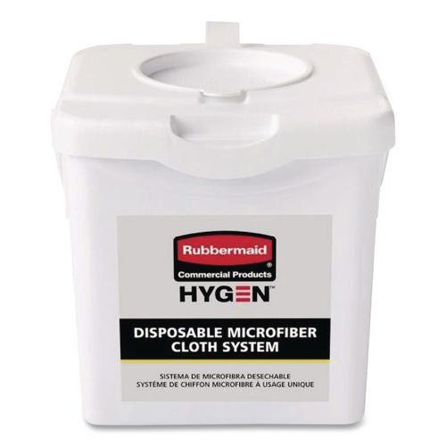 Rubbermaid Commercial HYGEN Disposable Microfiber Charging Bucket, 7.92 x 7.75 x 7.44, White, 4/Carton